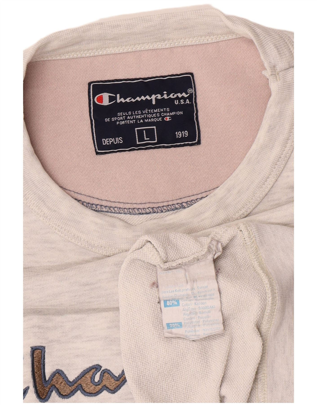 Champion Sudadera Gráfica para Hombre Jersey Grande De Algodón Moteado Gris