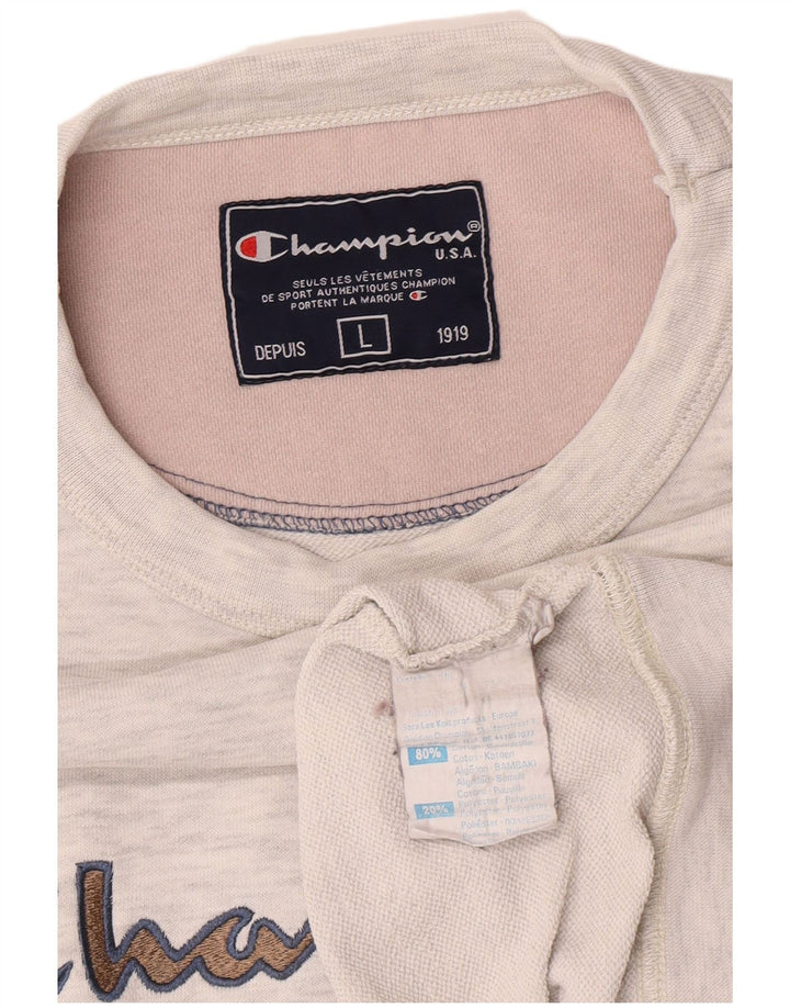 Champion Sudadera Gráfica para Hombre Jersey Grande De Algodón Moteado Gris