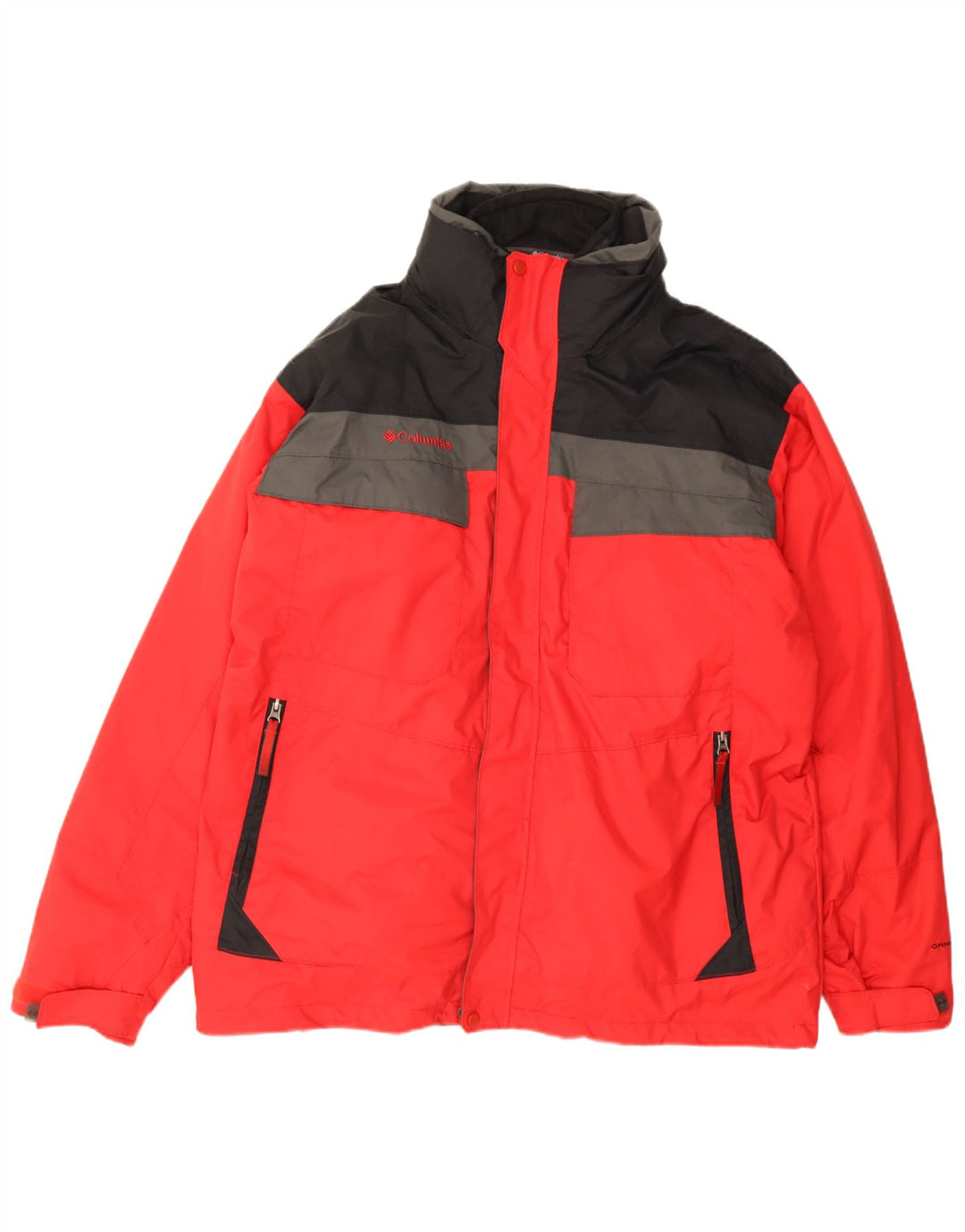 Columbia Chaqueta cortavientos Interchange para hombre UK 42 XL Rojo Colorblock