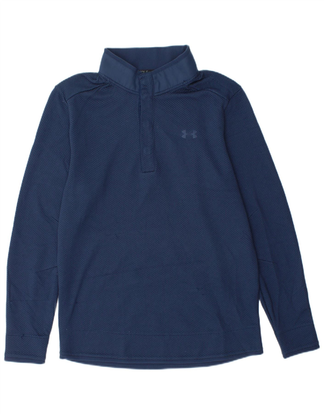 UNDER ARMOUR Sudadera con cuello y botones Cold Gear para hombre, jersey, tamaño mediano, azul marino
