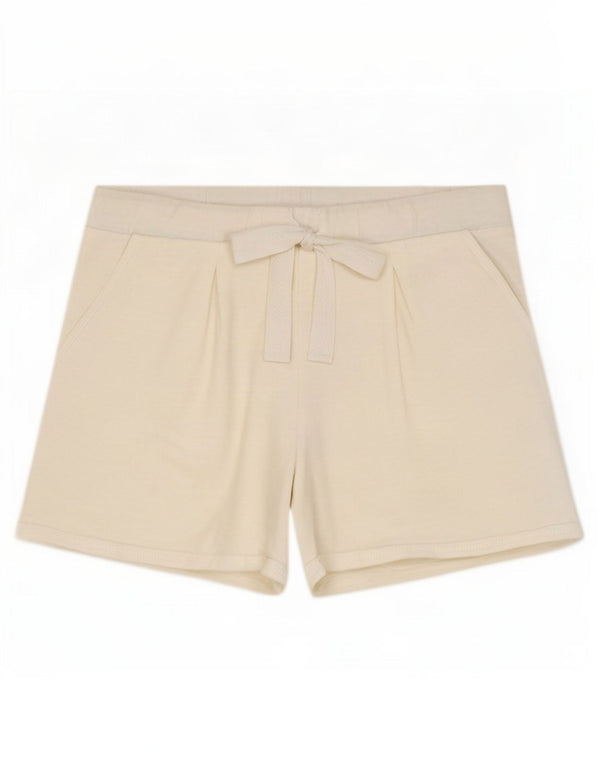 Benetton Pantalones Cortos Deportivos De Cintura Alta Para Mujer ES 40 Pequeño Algodón Blanco