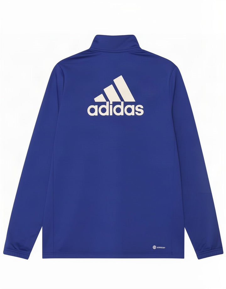 Adidas Boys Graphic Chándal Top Chaqueta 15-16 Años Azul Poliéster