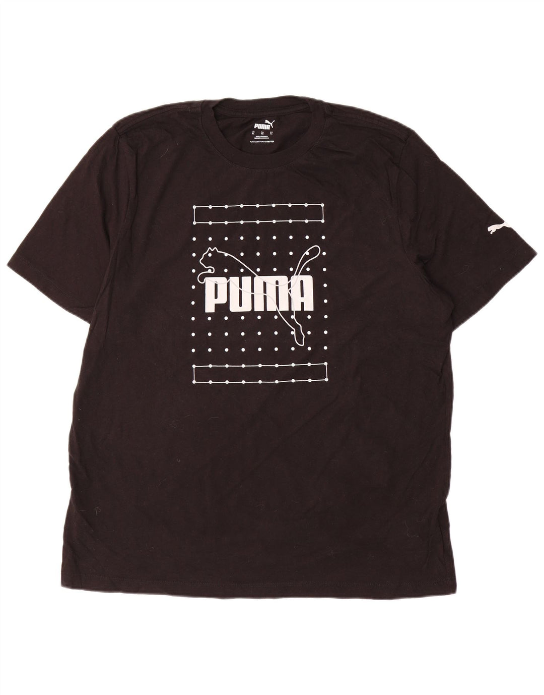 PUMA Camiseta gráfica para hombre Top XL Algodón negro