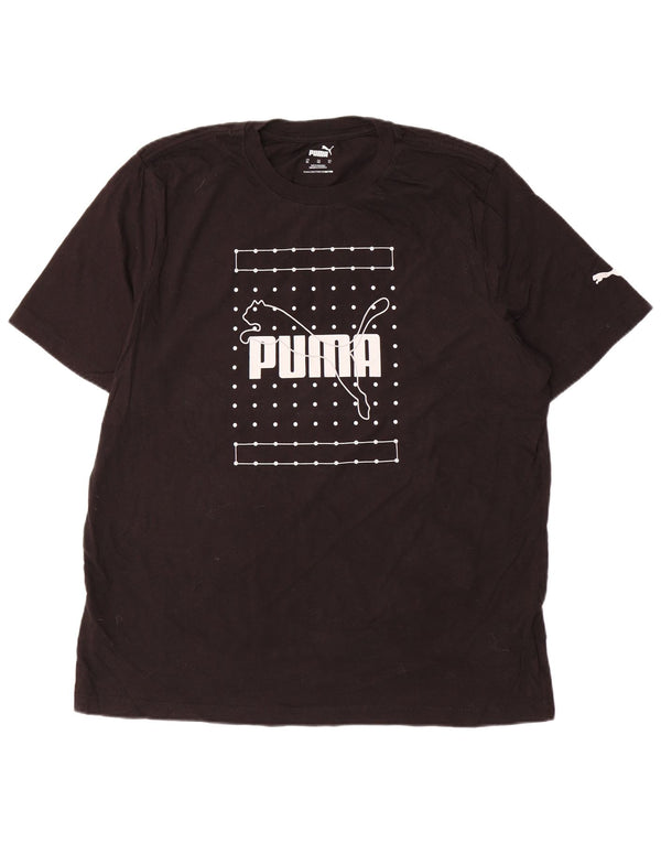 PUMA Camiseta gráfica para hombre Top XL Algodón negro