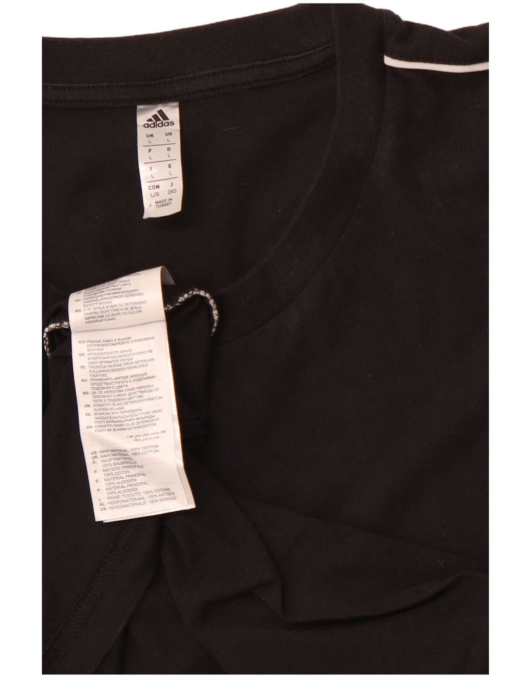 ADIDAS Camiseta Hombre Top Grande Algodón Negro