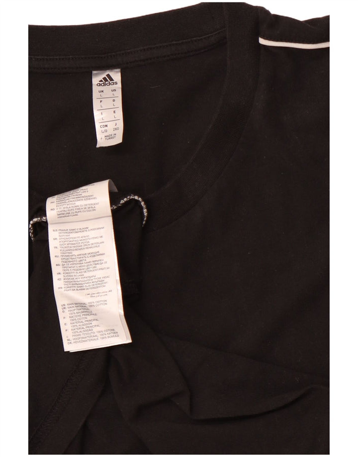 ADIDAS Camiseta Hombre Top Grande Algodón Negro