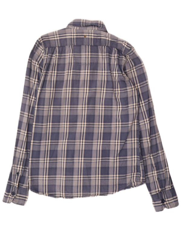 Superdry Camisa De Franela De Algodón A Cuadros Azul Medio