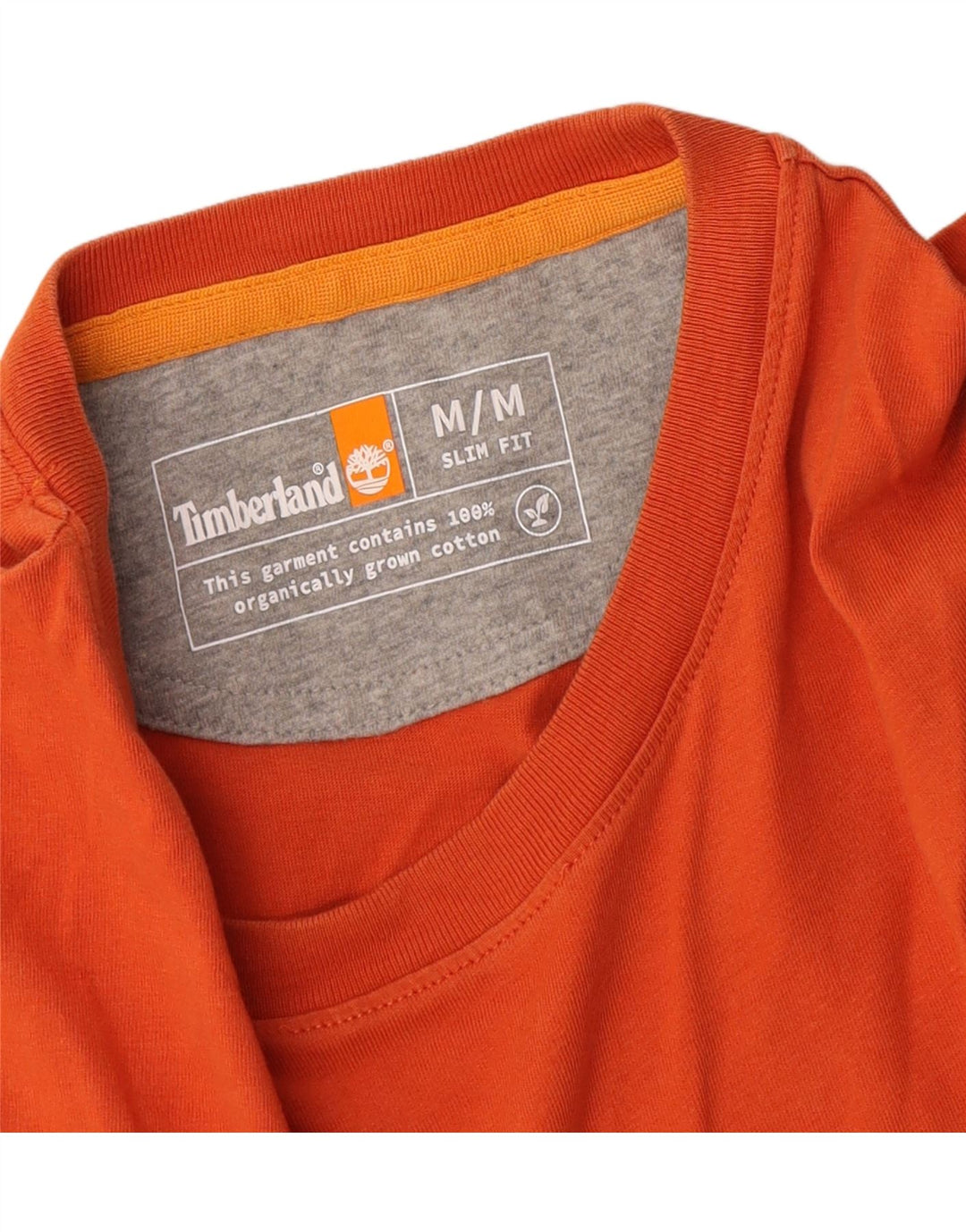 Timberland - Camiseta ajustada para hombre, color naranja medio, algodón