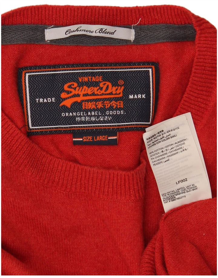 Superdry Jersey De Cuello Redondo Para Hombre Jersey De Algodón Rojo Grande