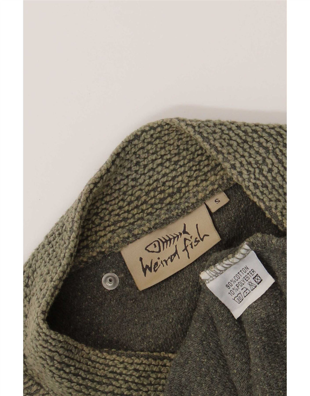 Weird Fish Hombre Sudadera Jumper Small Caqui Algodón