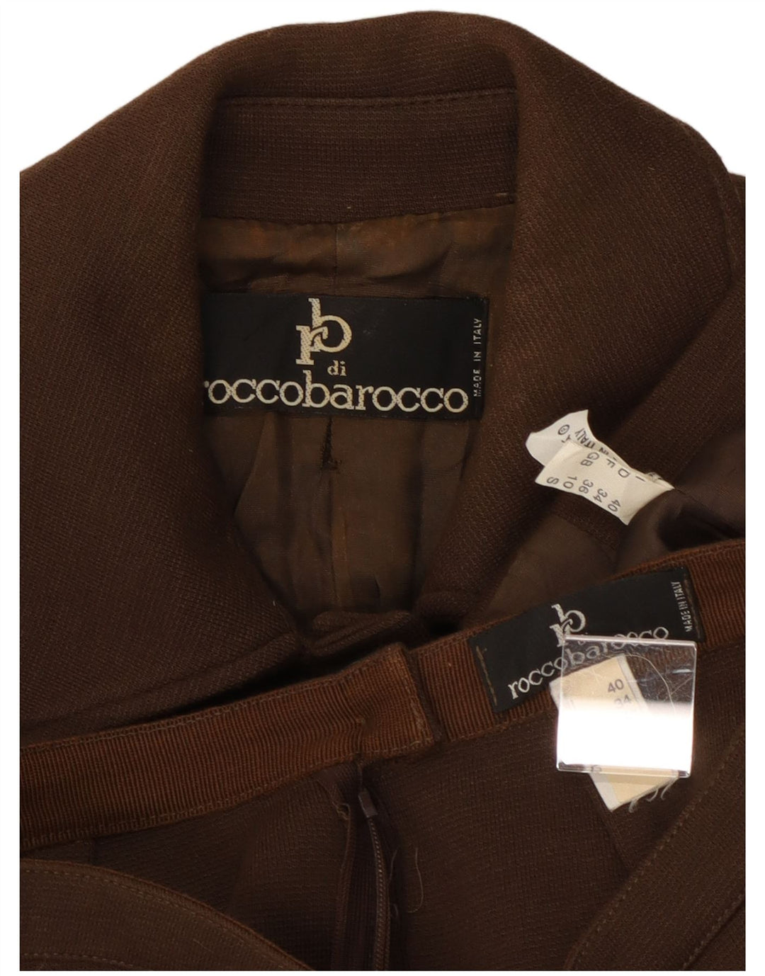 Roccobarocco Conjunto de falda de 2 piezas con 5 botones para mujer UK 10 Small W23 Brown Army