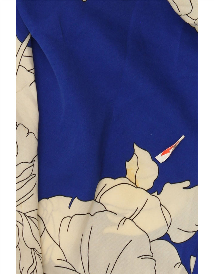 Vintage mujer mono Reino Unido 12 azul medio floral