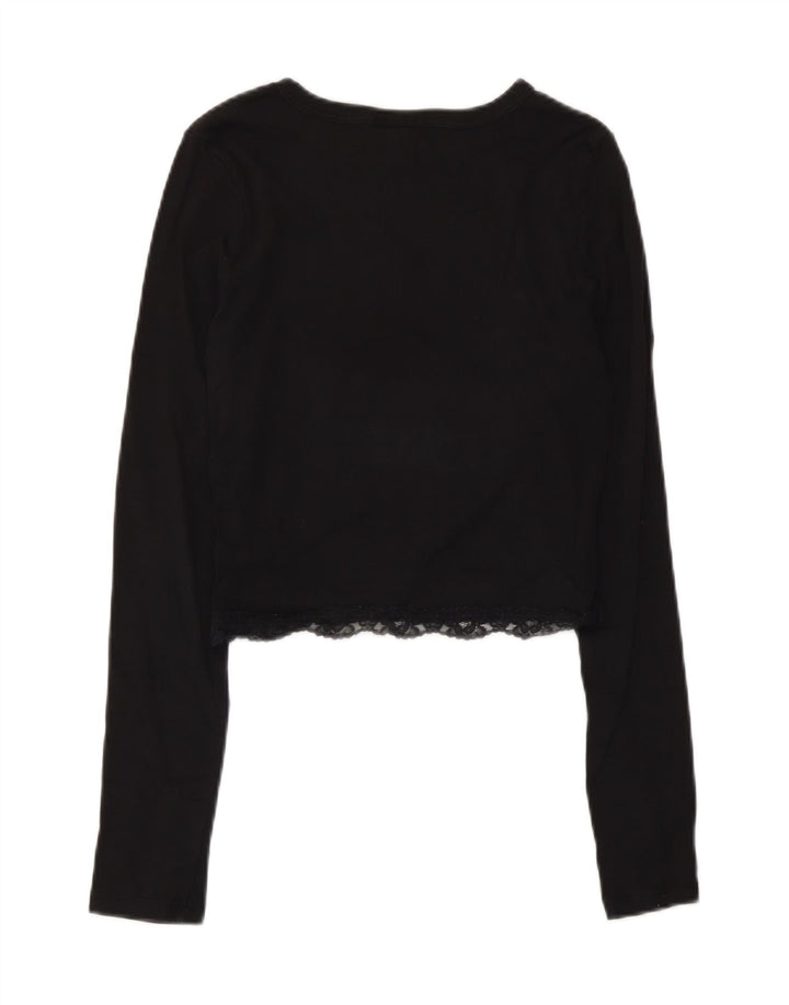Topshop Top corto para mujer de manga larga UK 10 Small Black