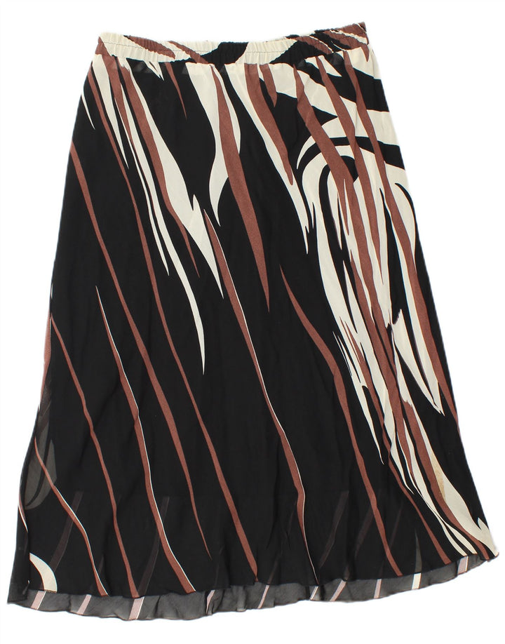 Vintage mujer A-Line falda W30 medio negro rayas