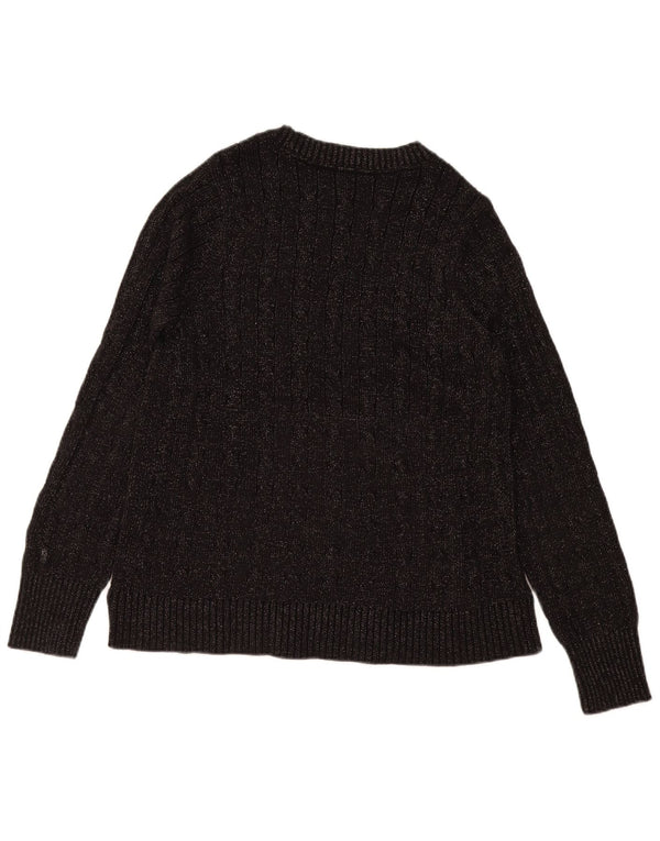 Tommy Hilfiger Suéter de cuello redondo para mujer Reino Unido 12 Algodón negro mediano