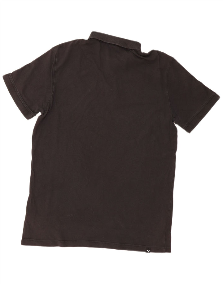 PUMA Polo gráfico para hombre grande de algodón negro