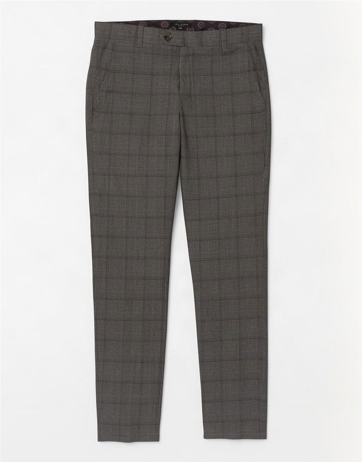 Ted Baker Pantalones informales ajustados para hombre W32 L31 Poliéster a cuadros grises