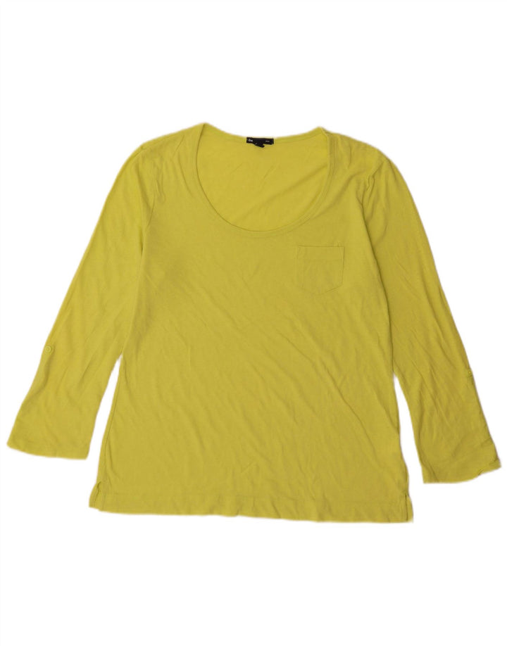 Gap Mujer Top Manga Larga UK 46 Grande Algodón Verde