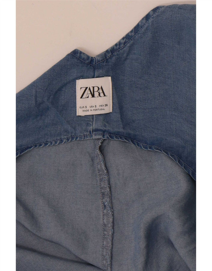 Zara Mujer Denim Mono UK 10 Small Azul