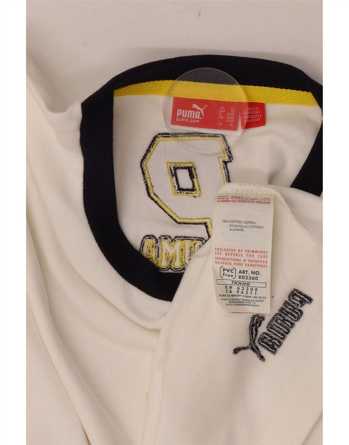 Puma Hombre Gráfico Top Manga Larga XL Algodón Blanco