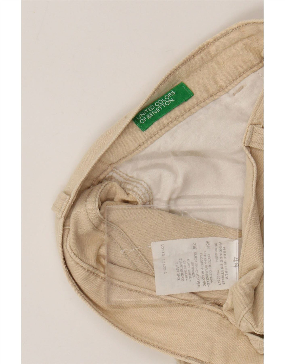 BENETTON Pantalones cortos de cintura alta para mujer IT 44 Medium W26 L24 Beige