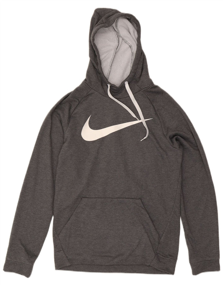 Nike Dri Fit Graphic Sudadera con capucha para hombre, talla pequeña, poliéster gris