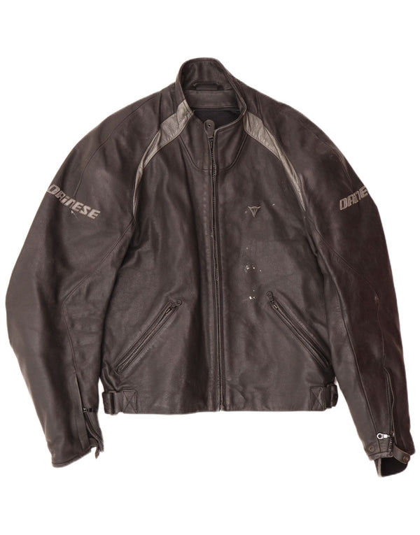 DAINESE Chaqueta Graphic Racer para hombre Talla 54 Grande Cuero color block negro