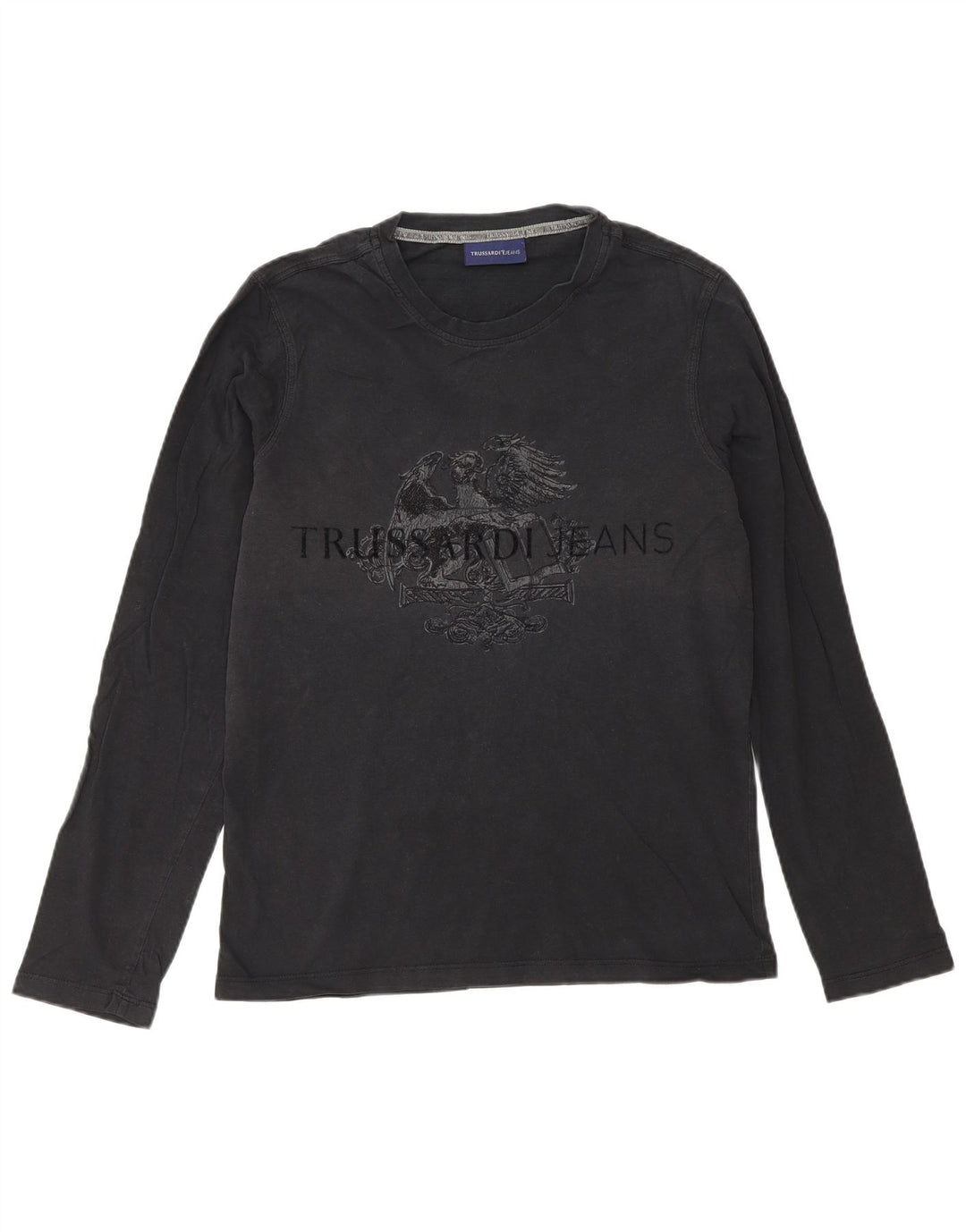Trussardi Jeans Hombre Camiseta Estampada Manga Larga Small Negro
