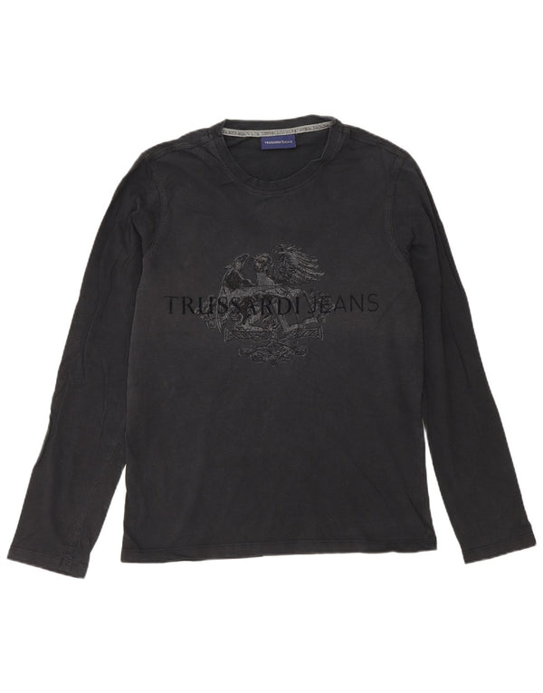 Trussardi Jeans Hombre Camiseta Estampada Manga Larga Small Negro