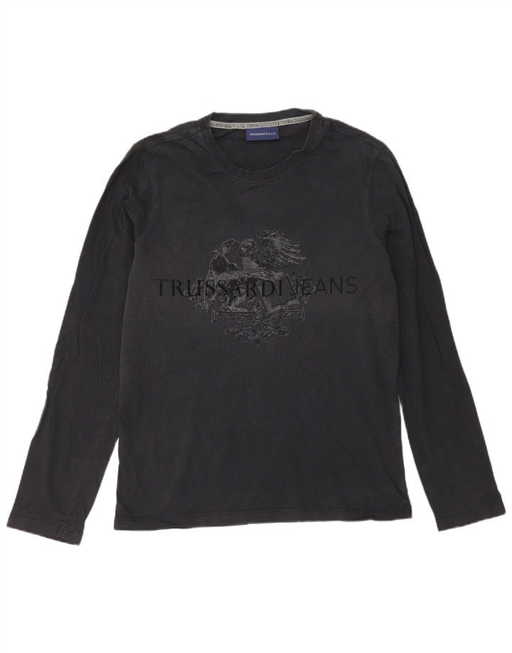 Trussardi Jeans Hombre Camiseta Estampada Manga Larga Small Negro