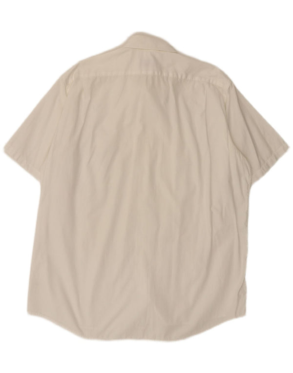 Camisa Lacoste Hombre Manga Corta Talla 42 Grande Algodón Blanco