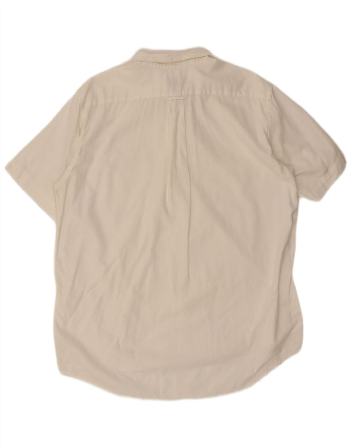 Camisa Lacoste Hombre Manga Corta Talla 42 Grande Algodón Blanco