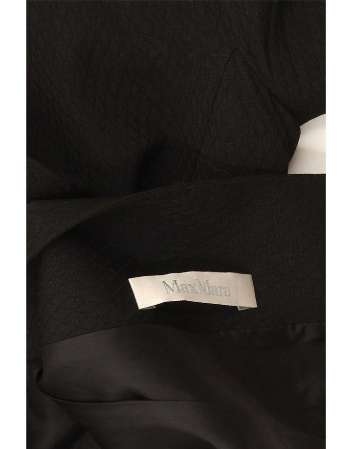 Max Mara Chaqueta Blazer de 1 Botón para Mujer UK 46 Grande Lana Virgen Negra