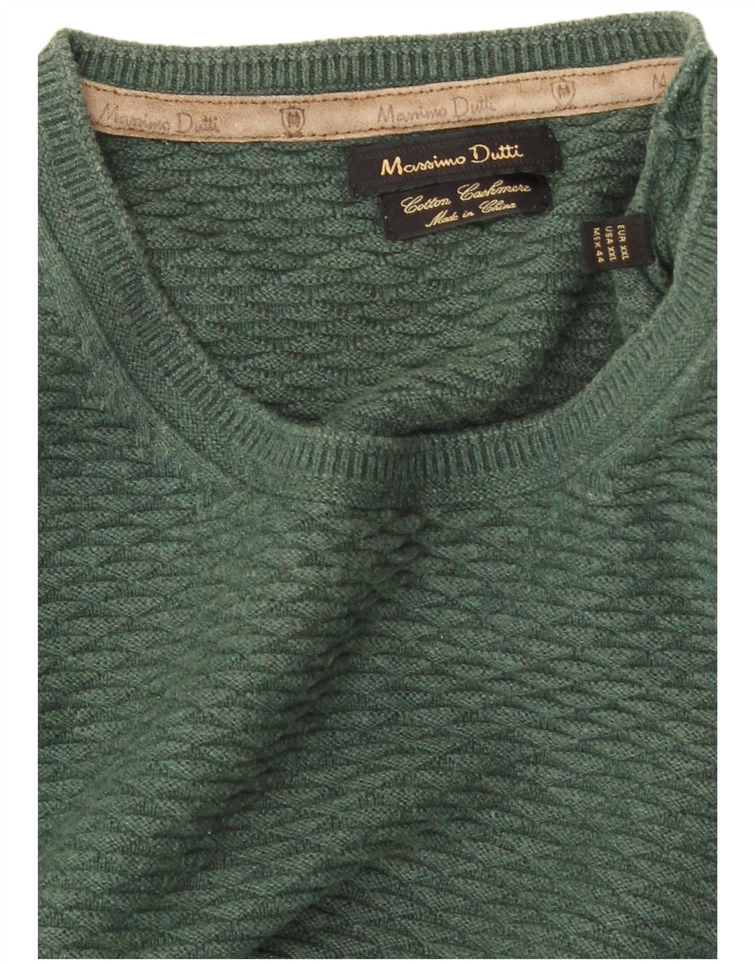 MASSIMO DUTTI Jersey De Cuello Redondo Hombre 2XL Algodón Verde