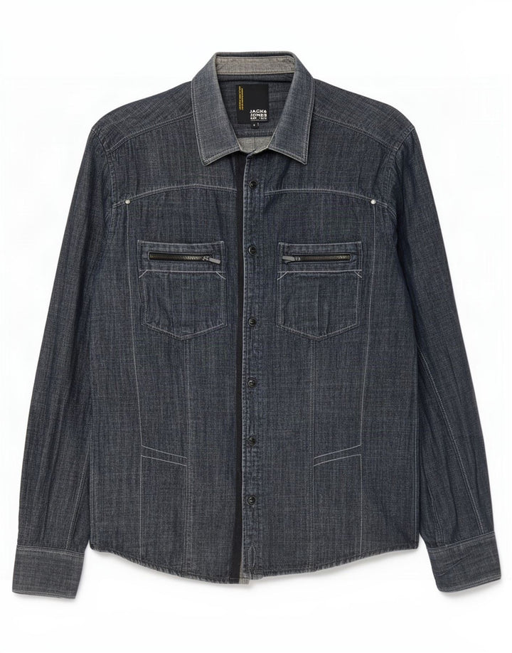 Jack & Jones Hombre Camisa Vaquera Pequeña Azul Marino Algodón