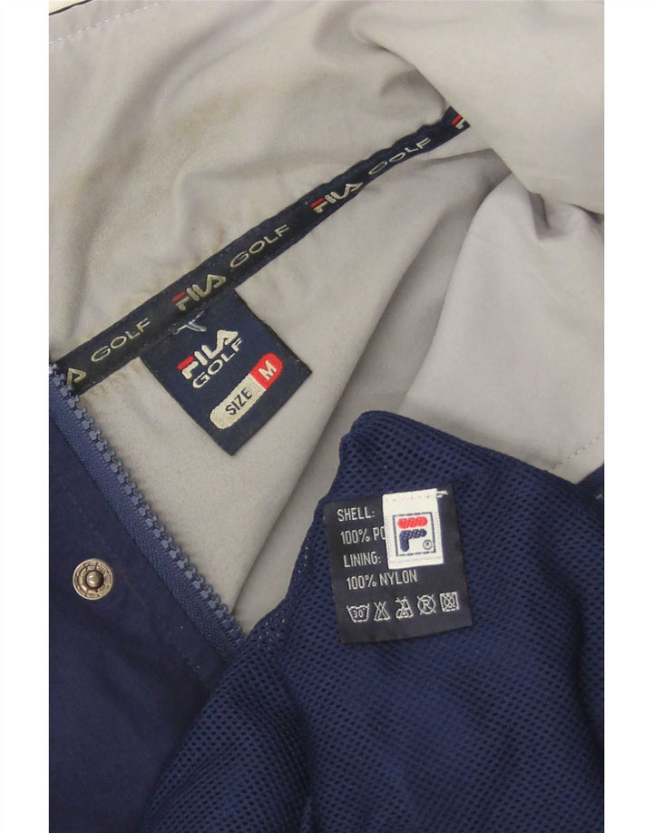 Fila Chaqueta cortavientos tipo pulóver para hombre UK 38 Mediano Azul marino Poliéster