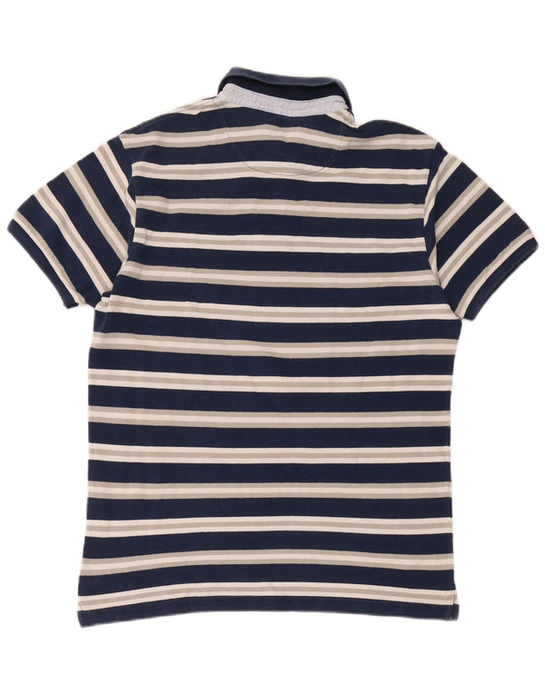 Brooksfield Polo para hombre IT 52 Grande Algodón a rayas azul marino