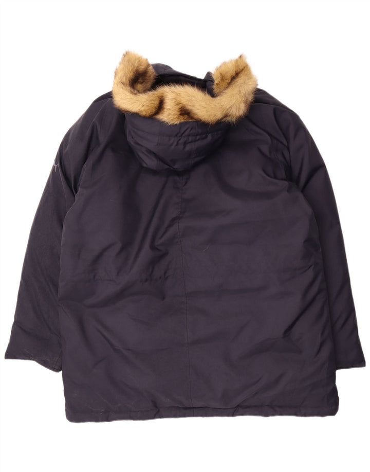 PUMA Abrigo acolchado con capucha para hombre UK 42 XL Poliéster azul marino
