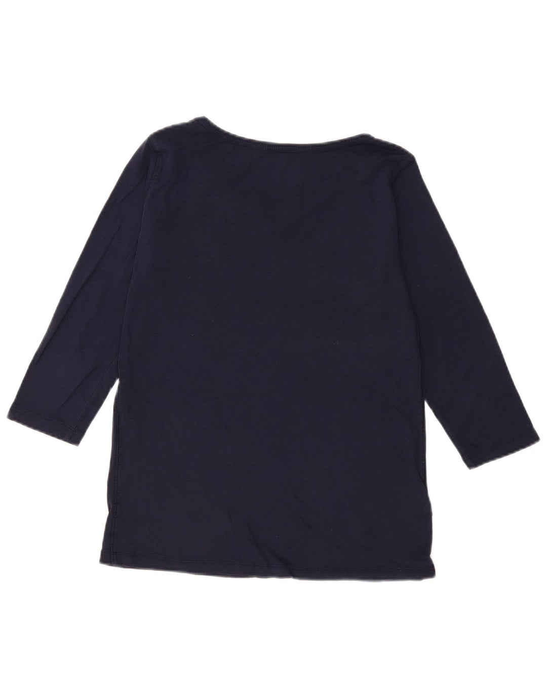 EDDIE BAUER Top para mujer manga 3/4 UK 46 Grande Algodón azul marino