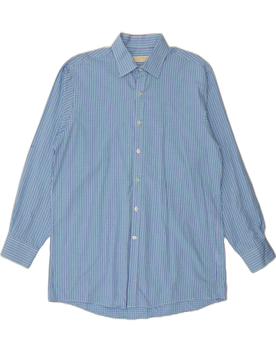 MICHAEL KORS Mens Tall Shirt Size 16 Large Blue Check Cotton Vintage Michael Kors and Second-Hand Michael Kors from Messina Hembry 