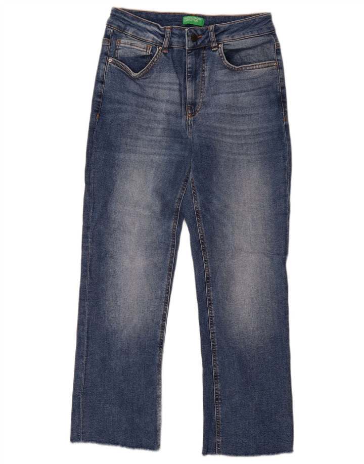 Benetton Vaqueros Rectos Mujer W28 L28 Azul Algodón