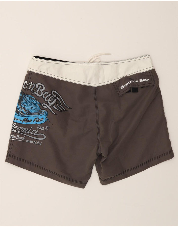 Bañador con estampado gráfico para hombre Scorpion Bay gris medio color block