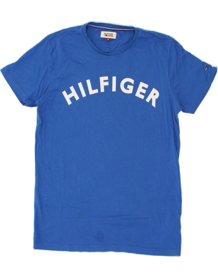 TOMMY HILFIGER Camiseta gráfica para hombre Top Azul medio Algodón