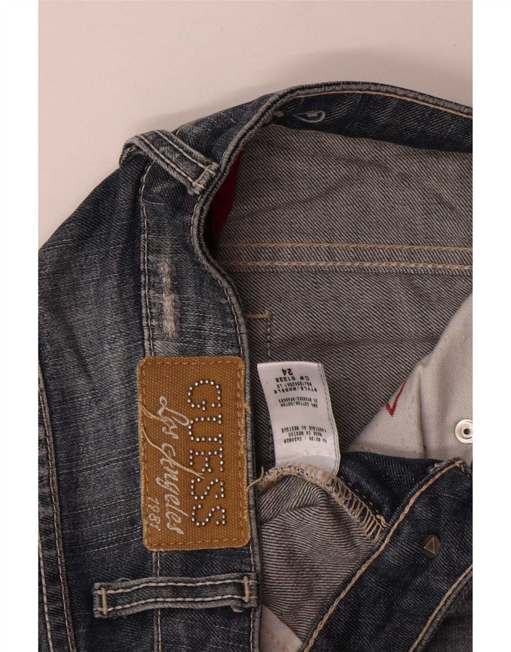Guess Vaqueros Slim Desgastados Mujer W24 L34 Algodón Azul
