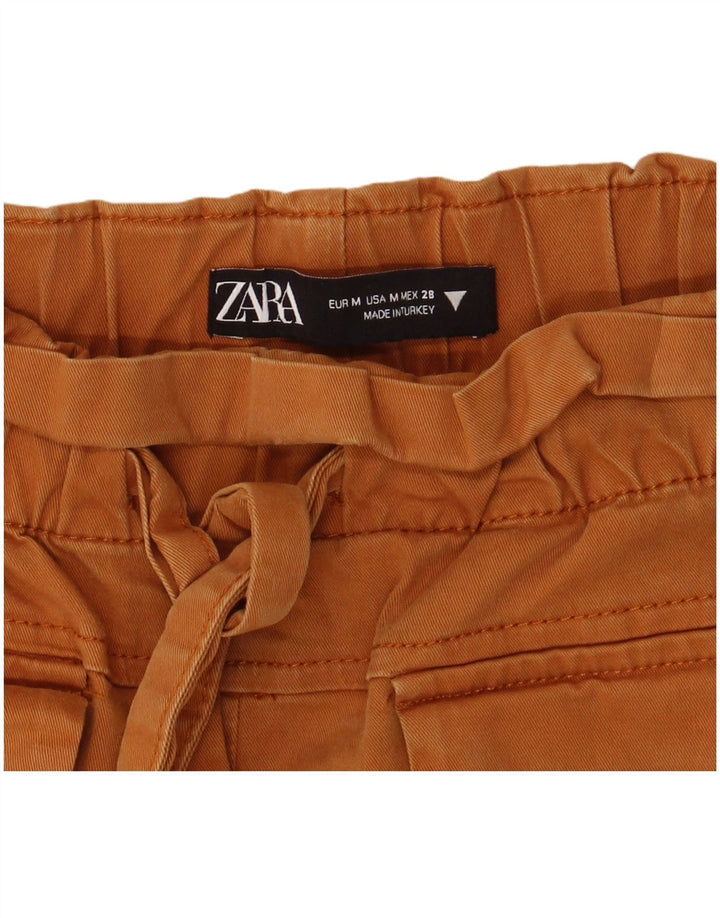 Zara Mujer Pantalones Calientes De Cintura Alta Mediano W28 Marrón