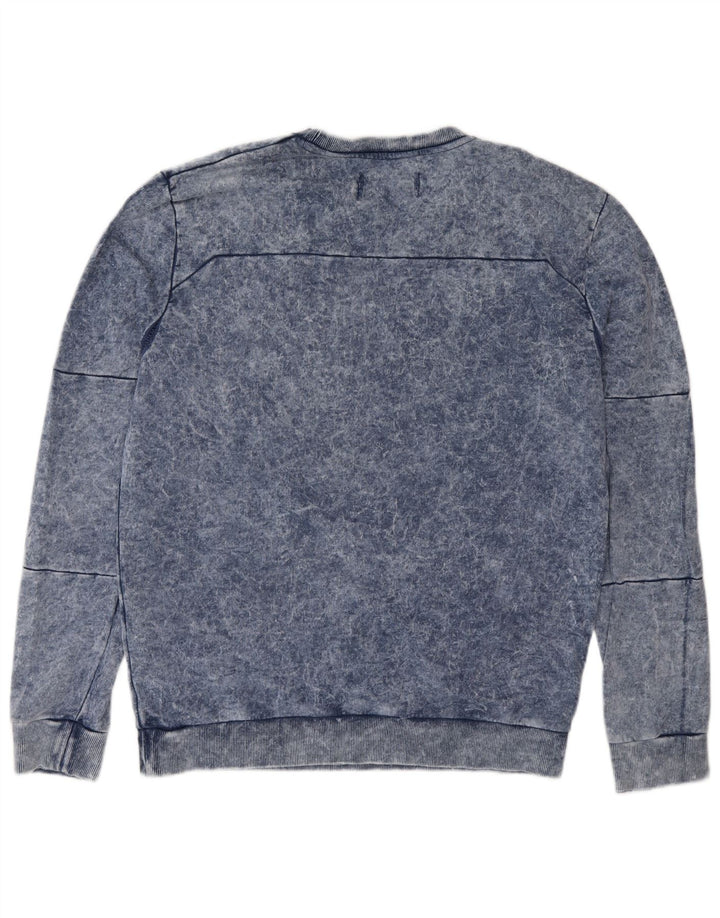 Calvin Klein Jeans Hombre Sudadera Gráfica Jumper Algodón Azul Medio