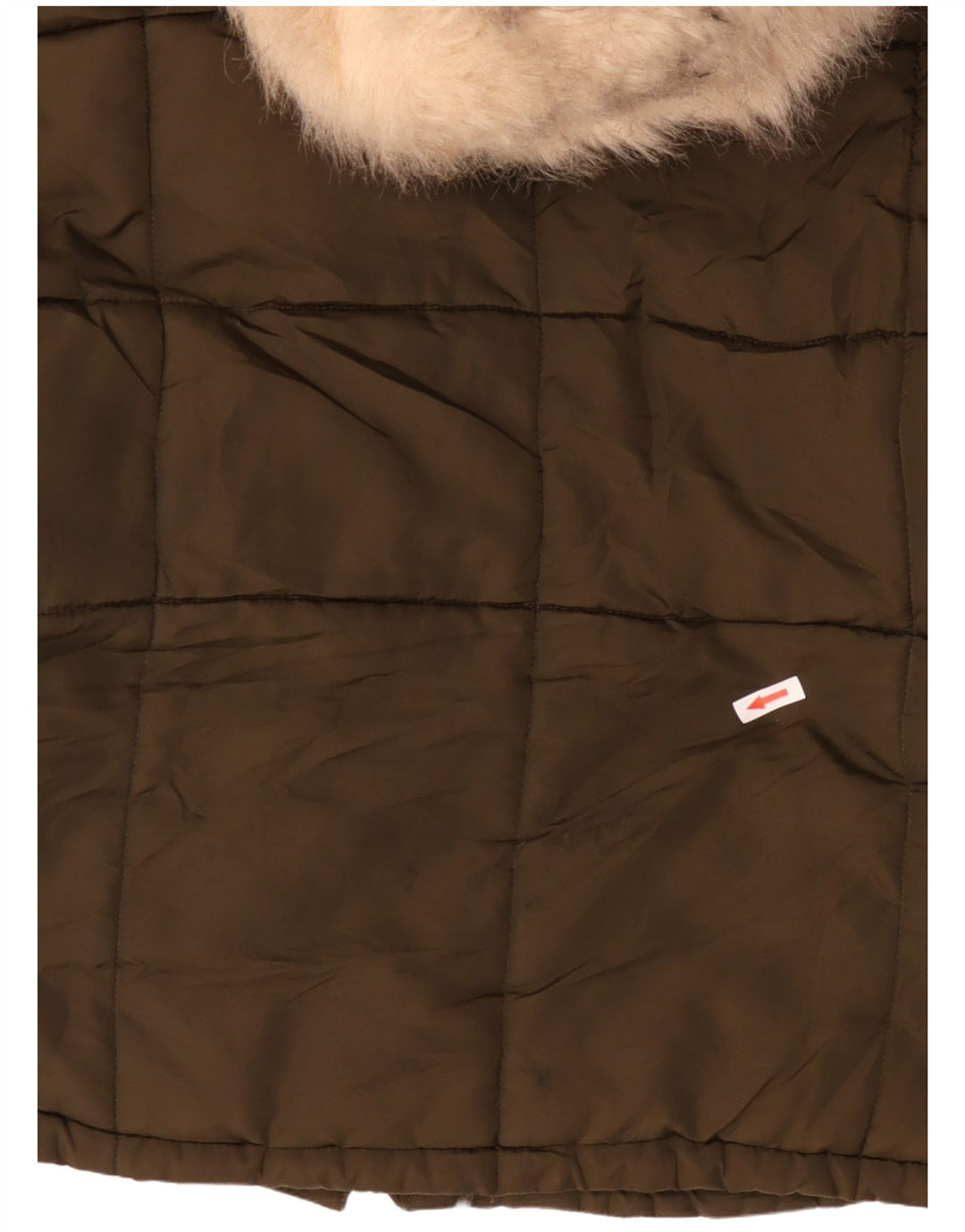 TOPSHOP Chaqueta Acolchada Sherpa Corta Extragrande para Mujer UK 12 Medium Khaki