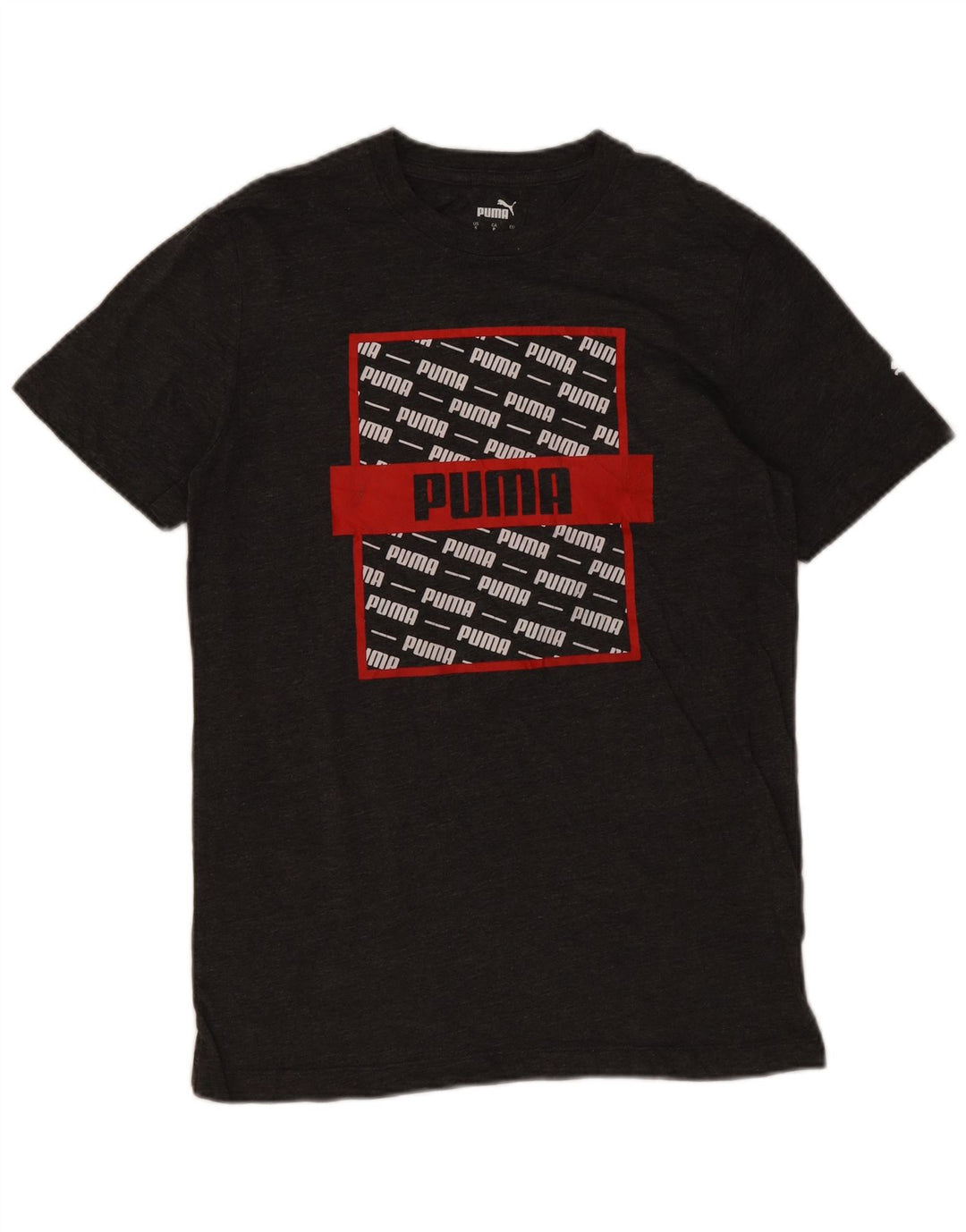Puma - Camiseta gráfica para hombre, talla pequeña, algodón gris