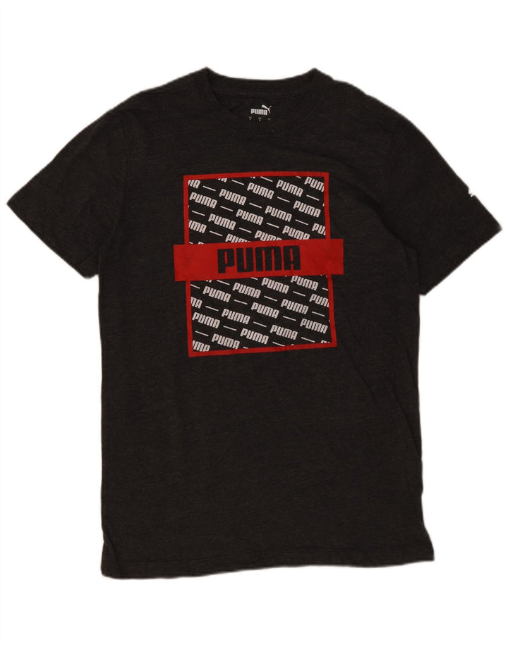 Puma - Camiseta gráfica para hombre, talla pequeña, algodón gris