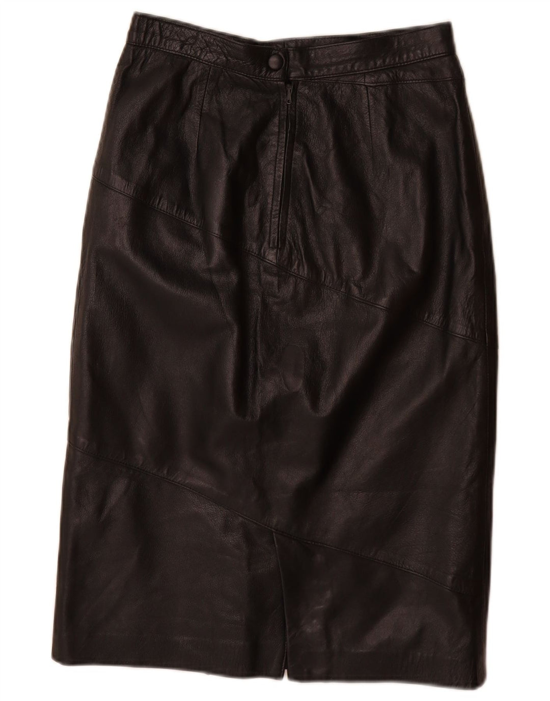 Falda de cuero vintage para mujer W26 Pequeño Negro